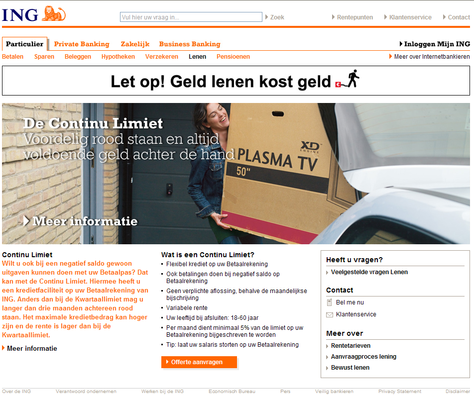 Phalanx Monopoly Stuiteren Kijk je mee? ING test 4 landingspagina's - Webanalisten.nl